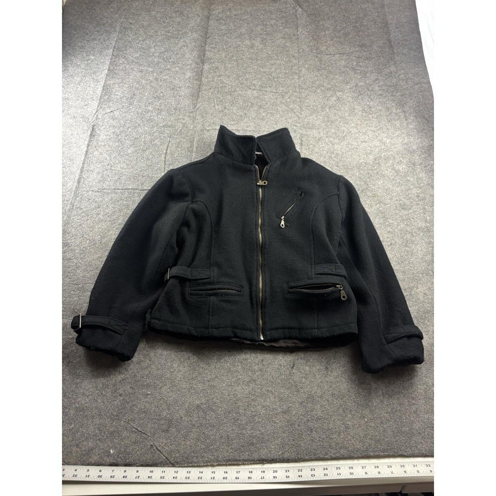 VTG Stephanie Matthews Women's S/M Crop Bomber Moto Jacket Grunge Lined Y2K 00s